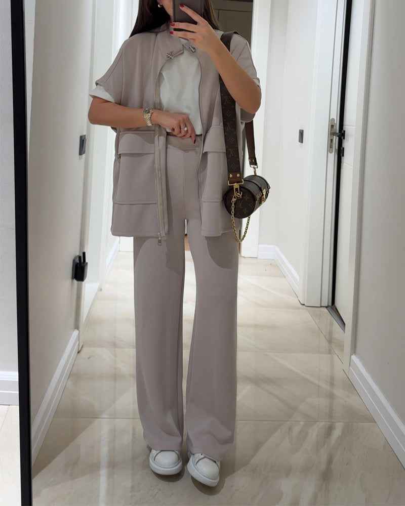 Elegantes Oberteil und Hose mit elastischem Bund