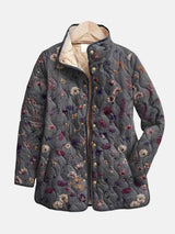 Zeitlose Vintage-Blumenmuster-Steppjacke