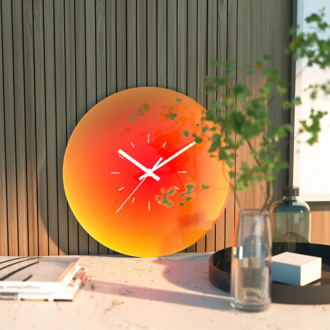 Sunset - Elegante Glasklok Wanduhr für eine stimmungsvolle Atmosphäre
