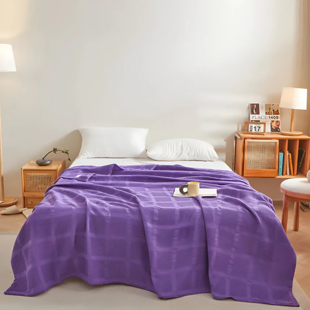 Luxuriöser Waffel - Weiches Fleece-Decke für Komfort und Stil