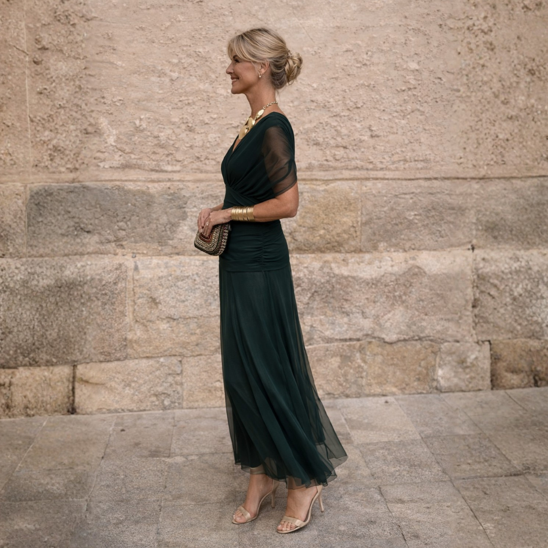 Rossana | Schulterfreies Maxikleid