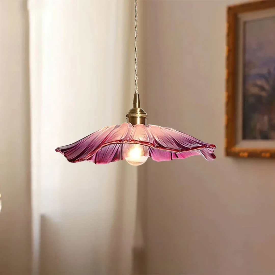 Myloq - Vintage Lotus Design Glas-Hängelampe für eine stilvolle Atmosphäre