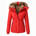 Anna™ Luxe Warme Winterfelljacke in sattem Rot
