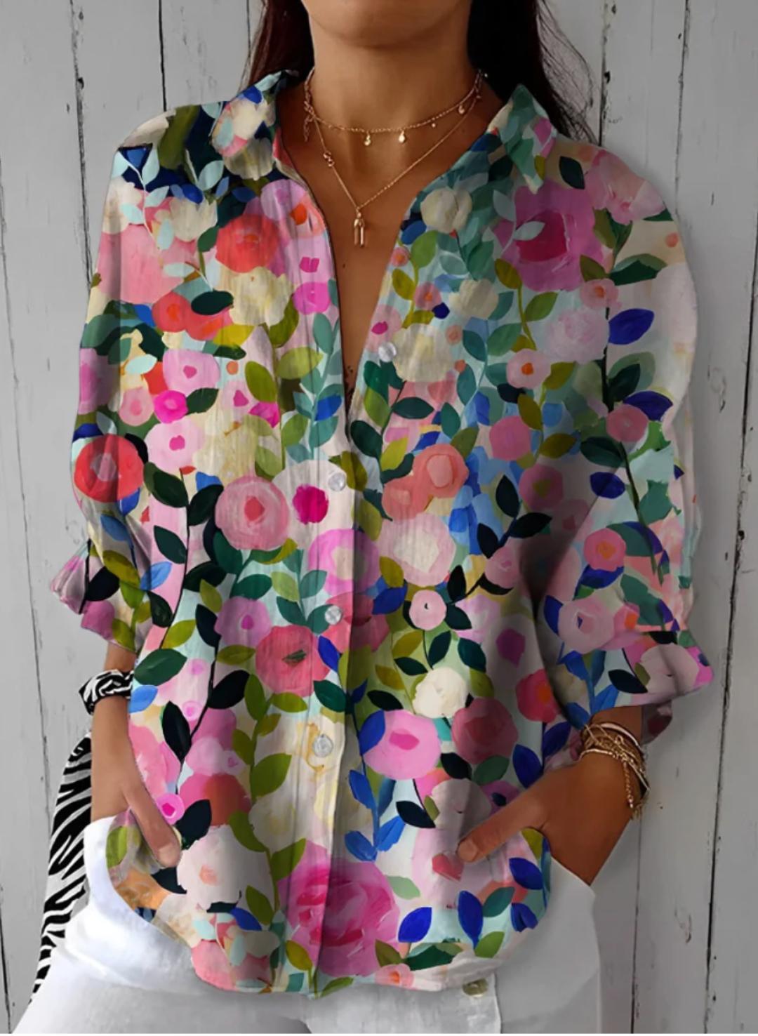 AURIONNA – Flora Bliss Langarmknopf für einen eleganten und frischen Stil
