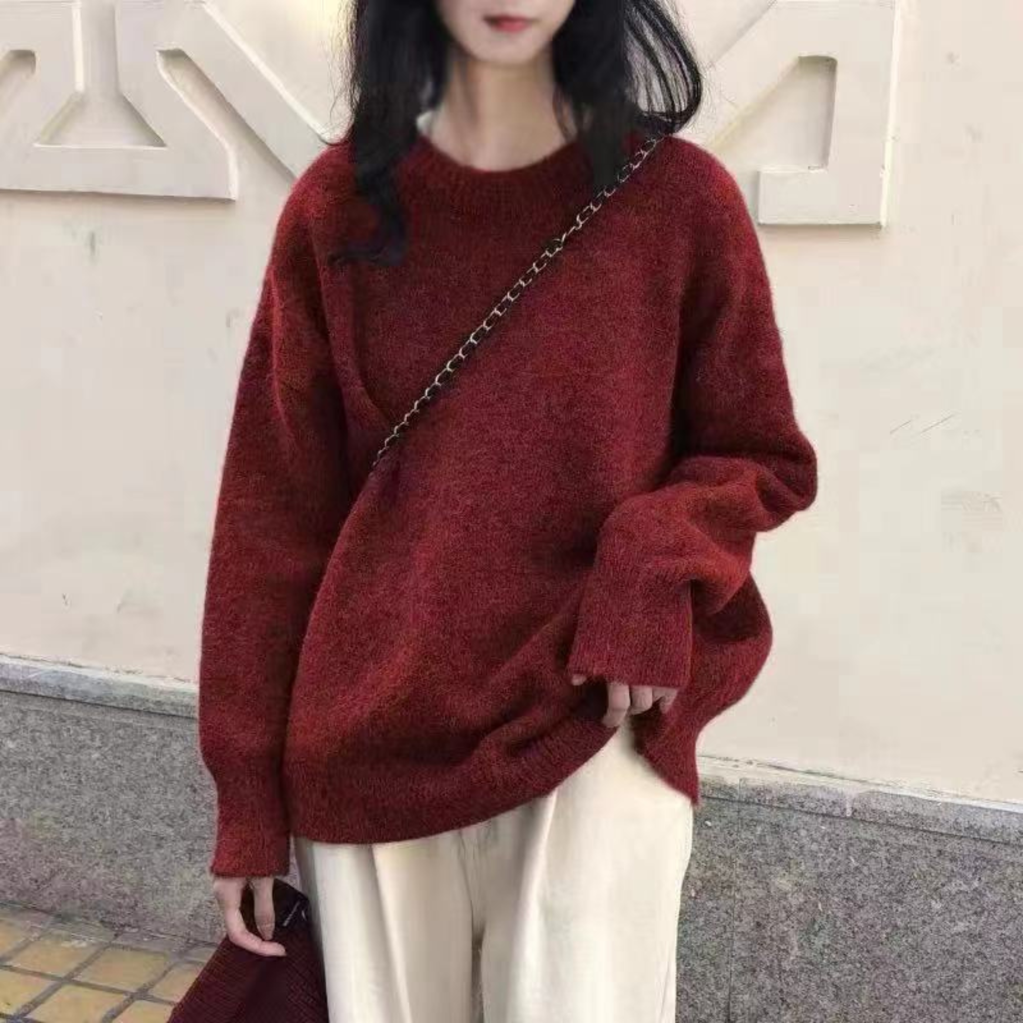 MIOLA™ Gemütlicher, lässiger Strickpullover - Langarm, Rundhalsausschnitt