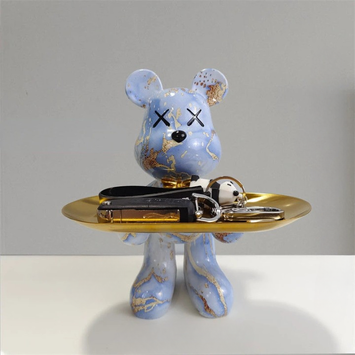 CraftBear - Elegante Bären Skulptur mit dekorativer Ablage