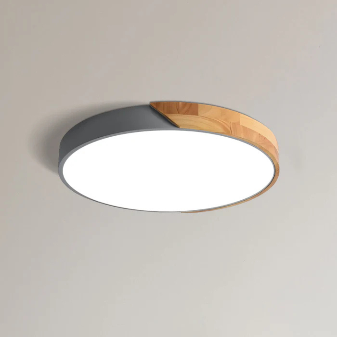 Delos - Elegante skandinavische Holz-LED-Deckenleuchte für moderne Innenräume