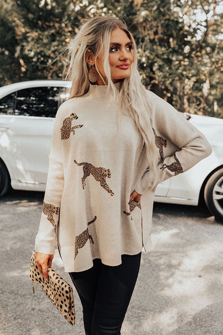 VIDA – Lässiges Vintage-T-Shirt mit Tiger- und Leopardenmuster