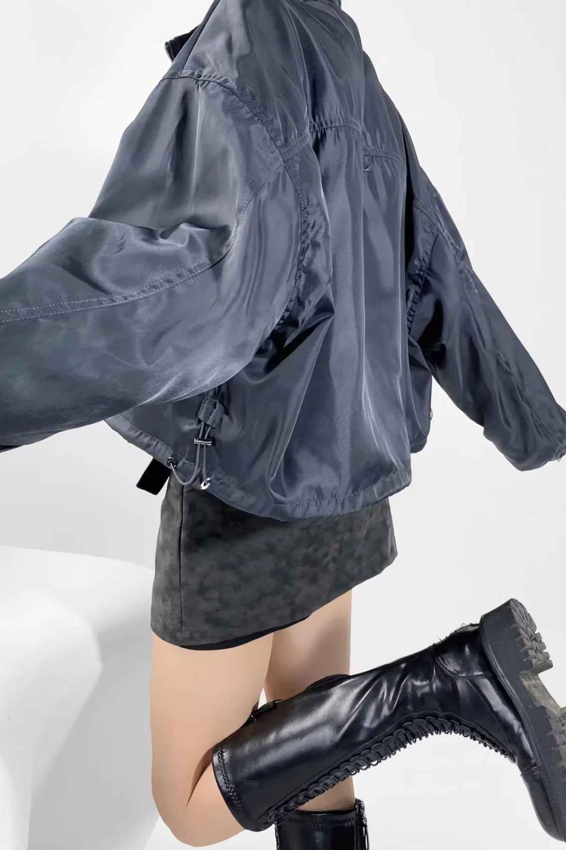 Cropped Cargo Mantel mit Stehkragen für einen modernen und eleganten Stil