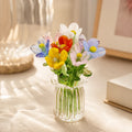 Miniatur Glasblumen Set - Mundgeblasene Blüten mit Vase, ewig schön