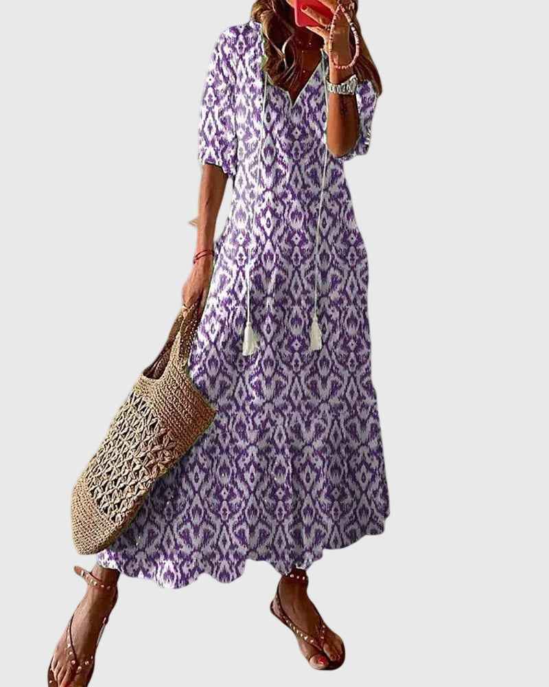 Amalia | Boho Vintage Sommer Maxikleid