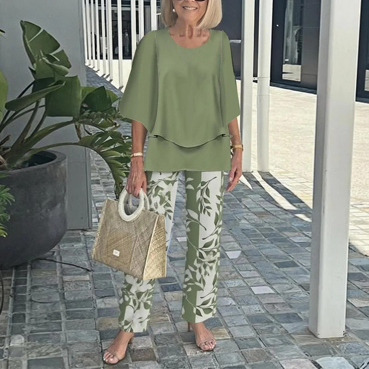 Elegantes Zweiteilige Dreiviertelarm-Outfit