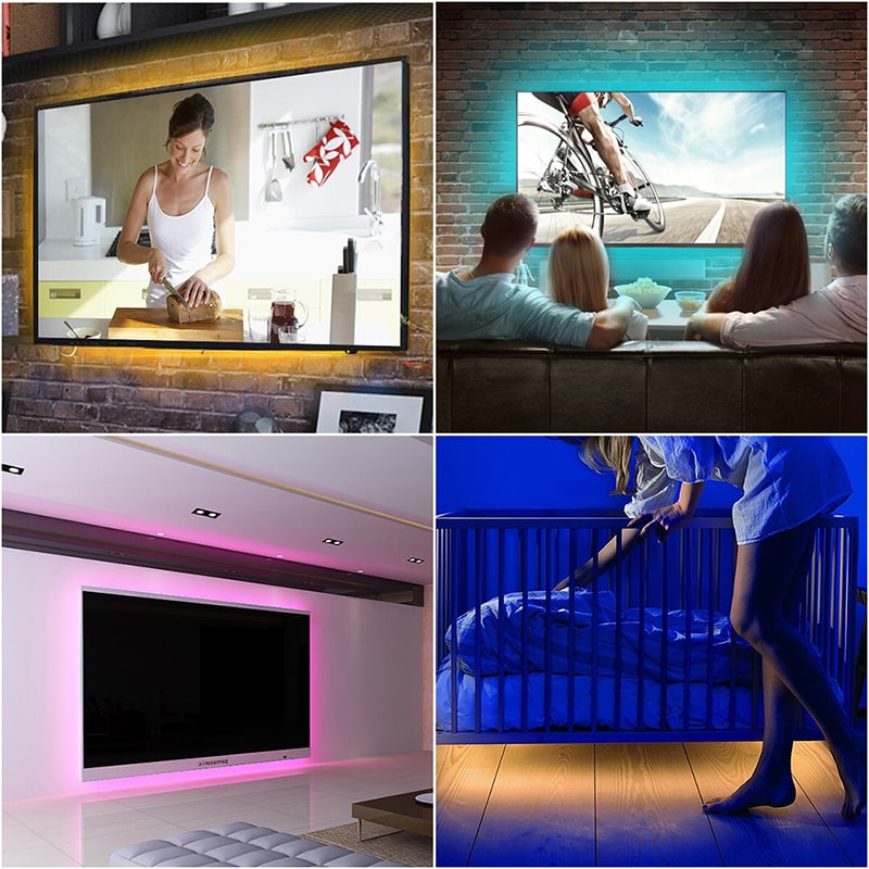 TV Hintergrundbeleuchtung LED Streifen – 16 Farben, USB