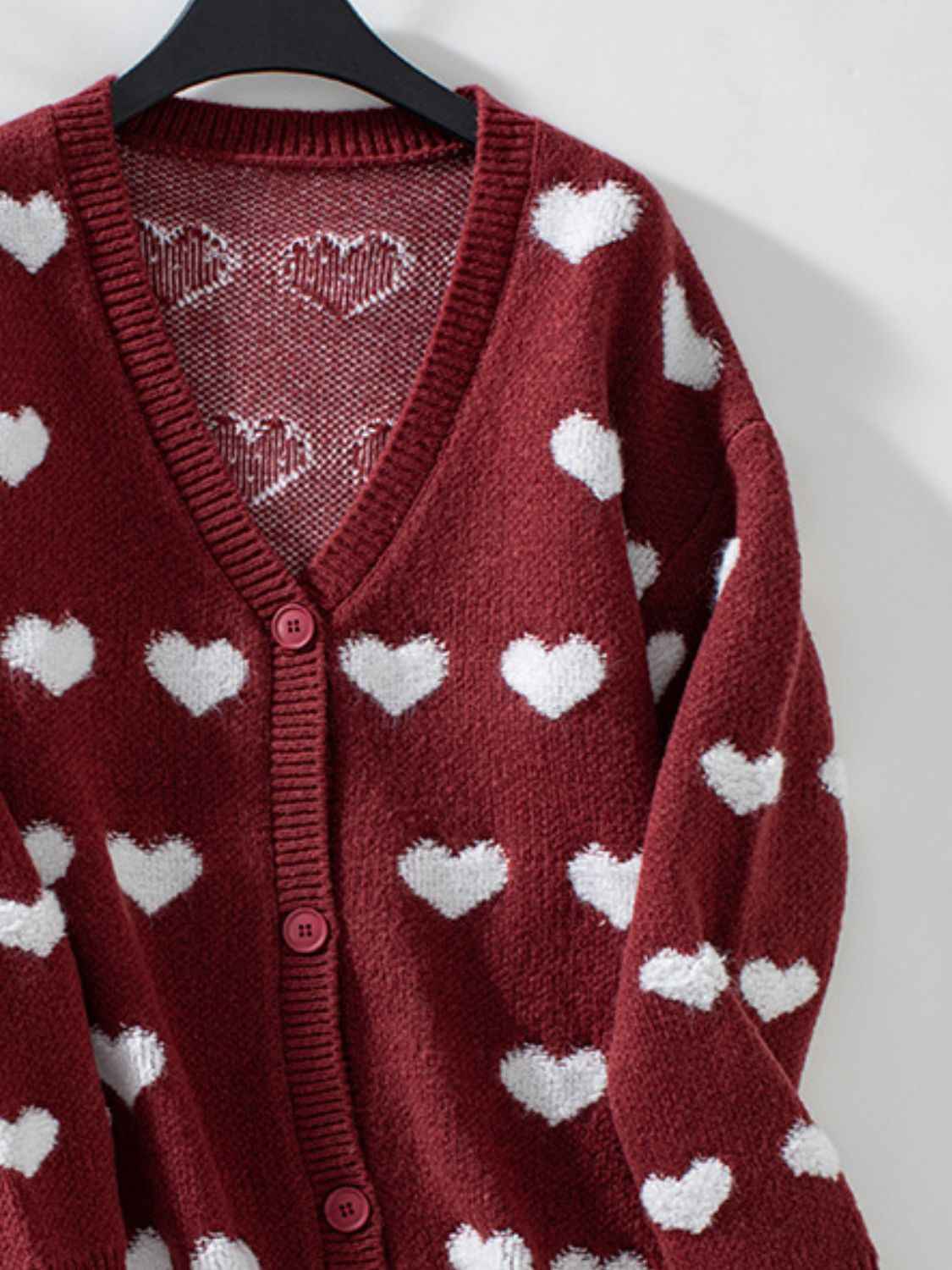 Damen-Strickcardigan mit Herzmuster