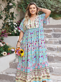 Blomster-maxikjole – Store størrelser, flydende boho-stil til damer