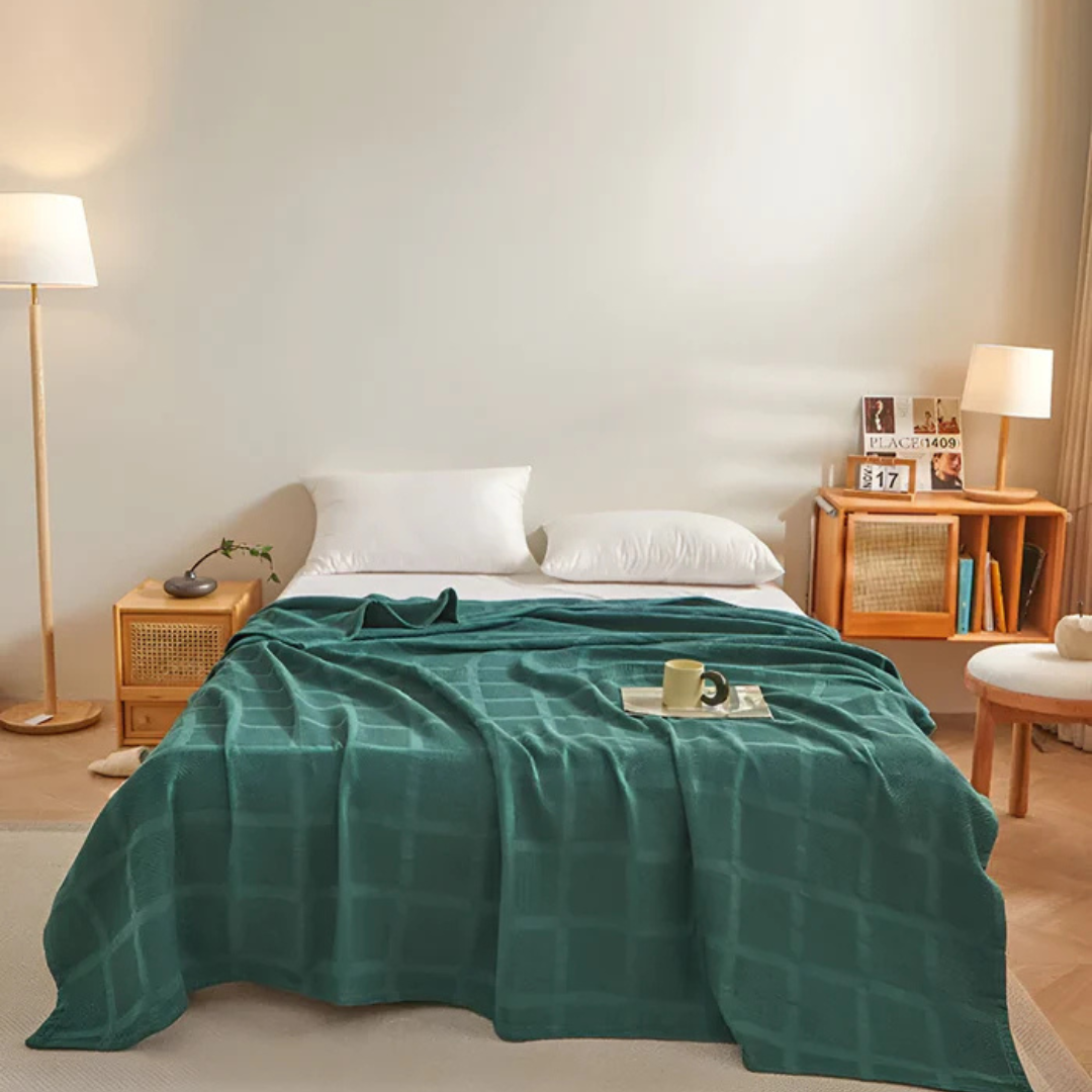 Luxuriöser Waffel - Weiches Fleece-Decke für Komfort und Stil