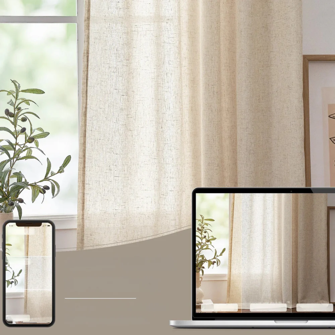Rinex - Elegant Zugfalten-Leinen-Vorhang für eine stilvolle Wohnraumdekoration