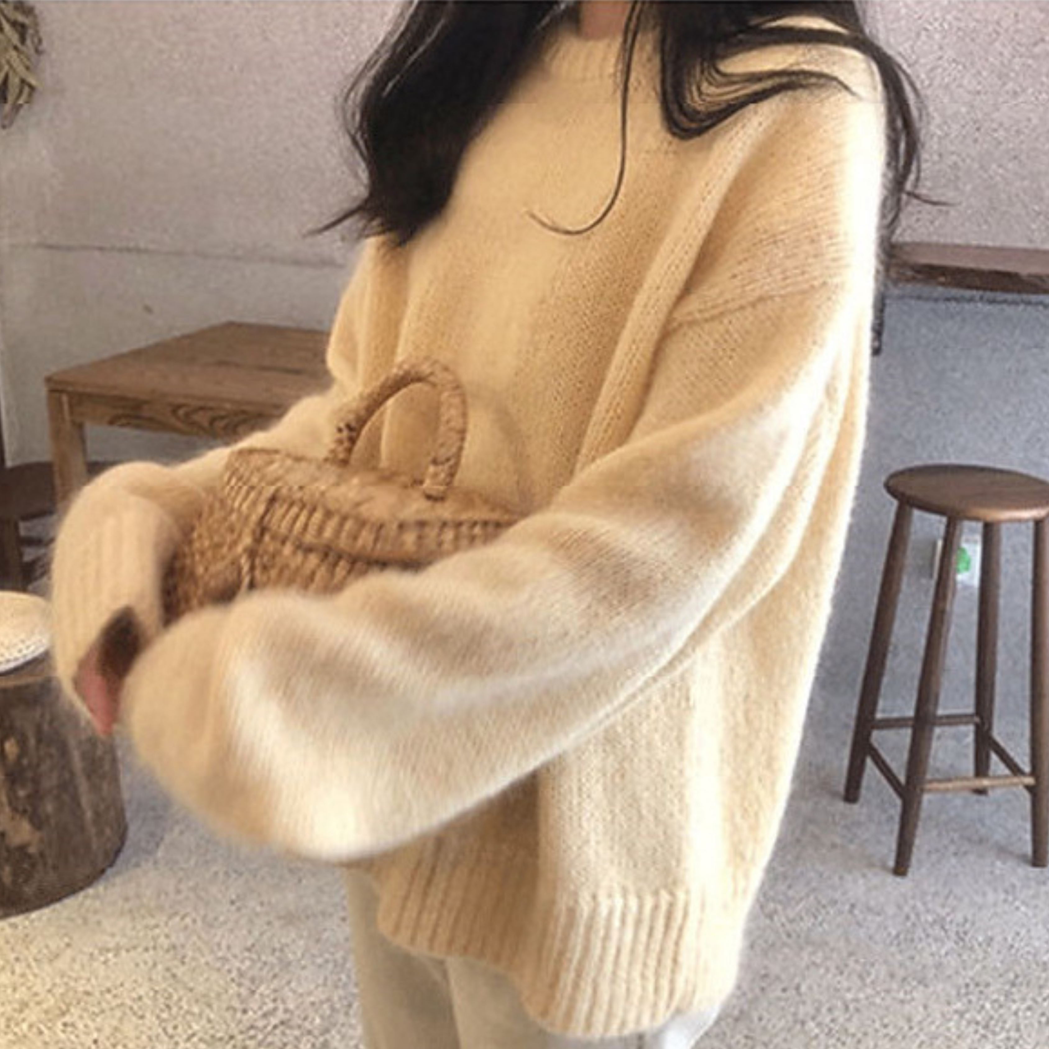 MIOLA™ Gemütlicher, lässiger Strickpullover - Langarm, Rundhalsausschnitt