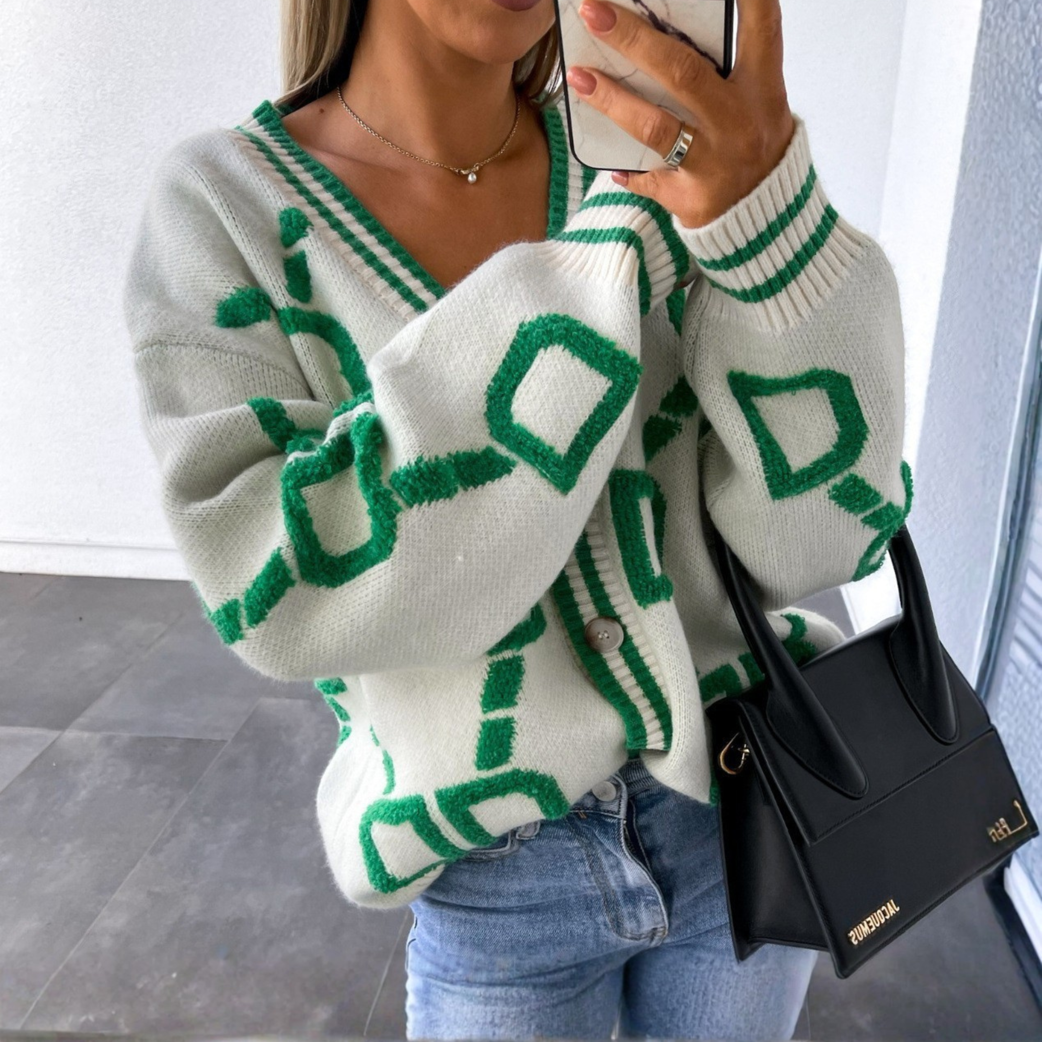 Elegante Langarm-Cardigan mit Knöpfen Damen