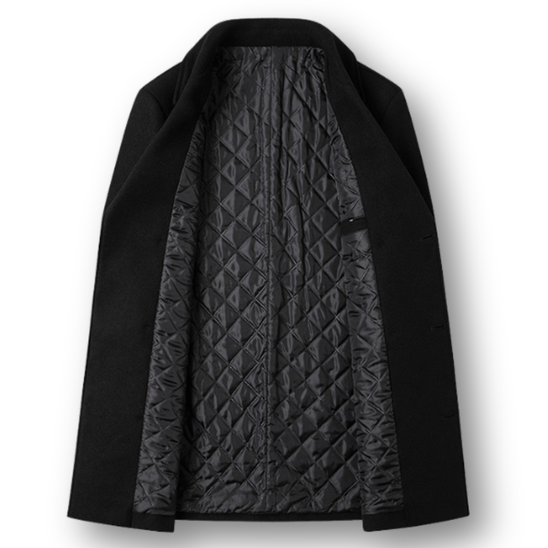 Cappotto elegante doppiopetto in lana premium – stile classico e comfort di prima classe