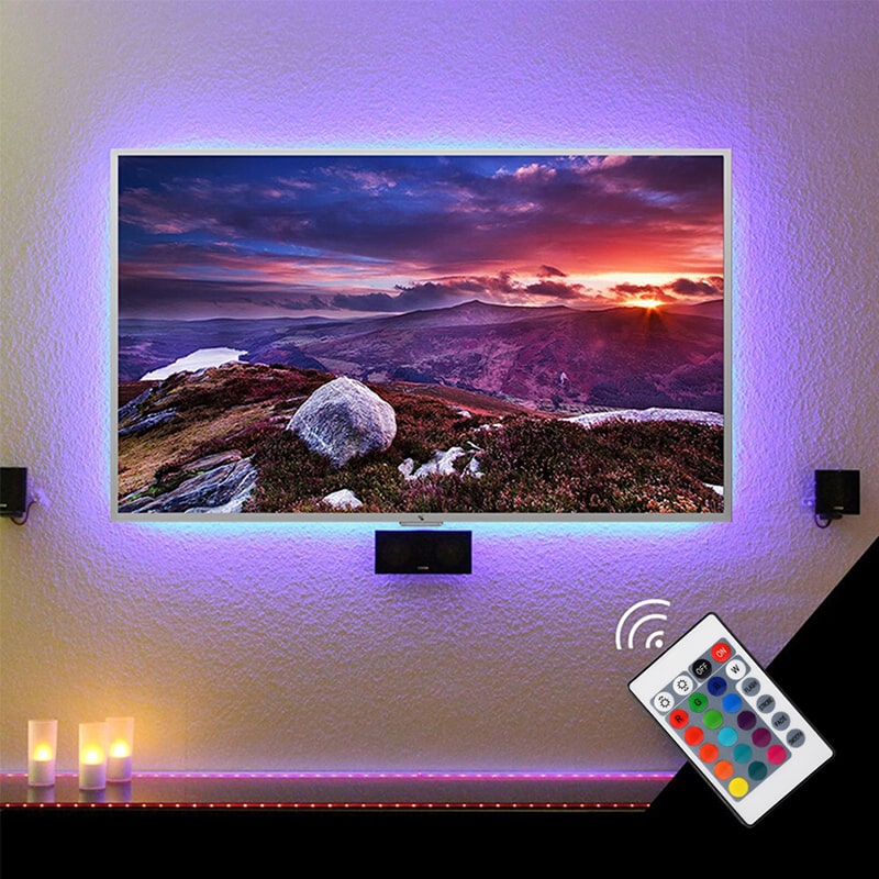 TV Hintergrundbeleuchtung LED Streifen – 16 Farben, USB