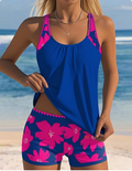 Top tankini Ellen floreale con set boxer abbinato