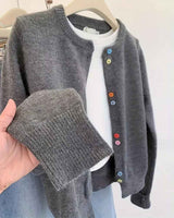 Fit Solid-Farbe Long-Sleeve Cardigan