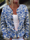 Vintage-Blumen-Cardigan – Zeitloser Blumenstrick für Alltags-Eleganz