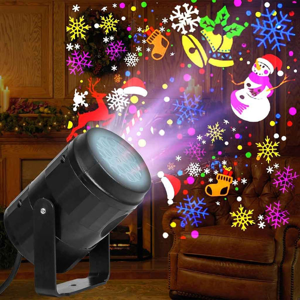 SnowGlow - Festlicher LED-Projektor mit drehenden Schneeflocken und Weihnachtsstimmung