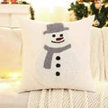 Copricuscino classico per le feste con divertente motivo pupazzo di neve e renna – Offerta 1+1 gratis