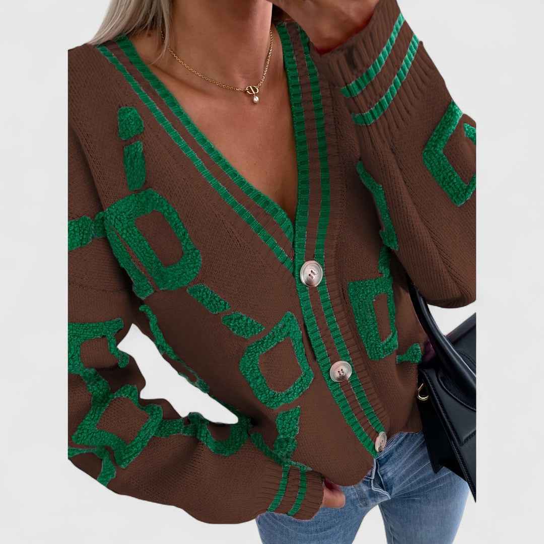 Cristine - Eleganter Strick-Cardigan mit Blockfilter