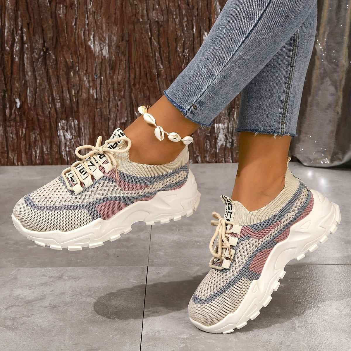 Amanda atmungsaktive Mesh-Sneaker mit flexibler, bequemer Passform