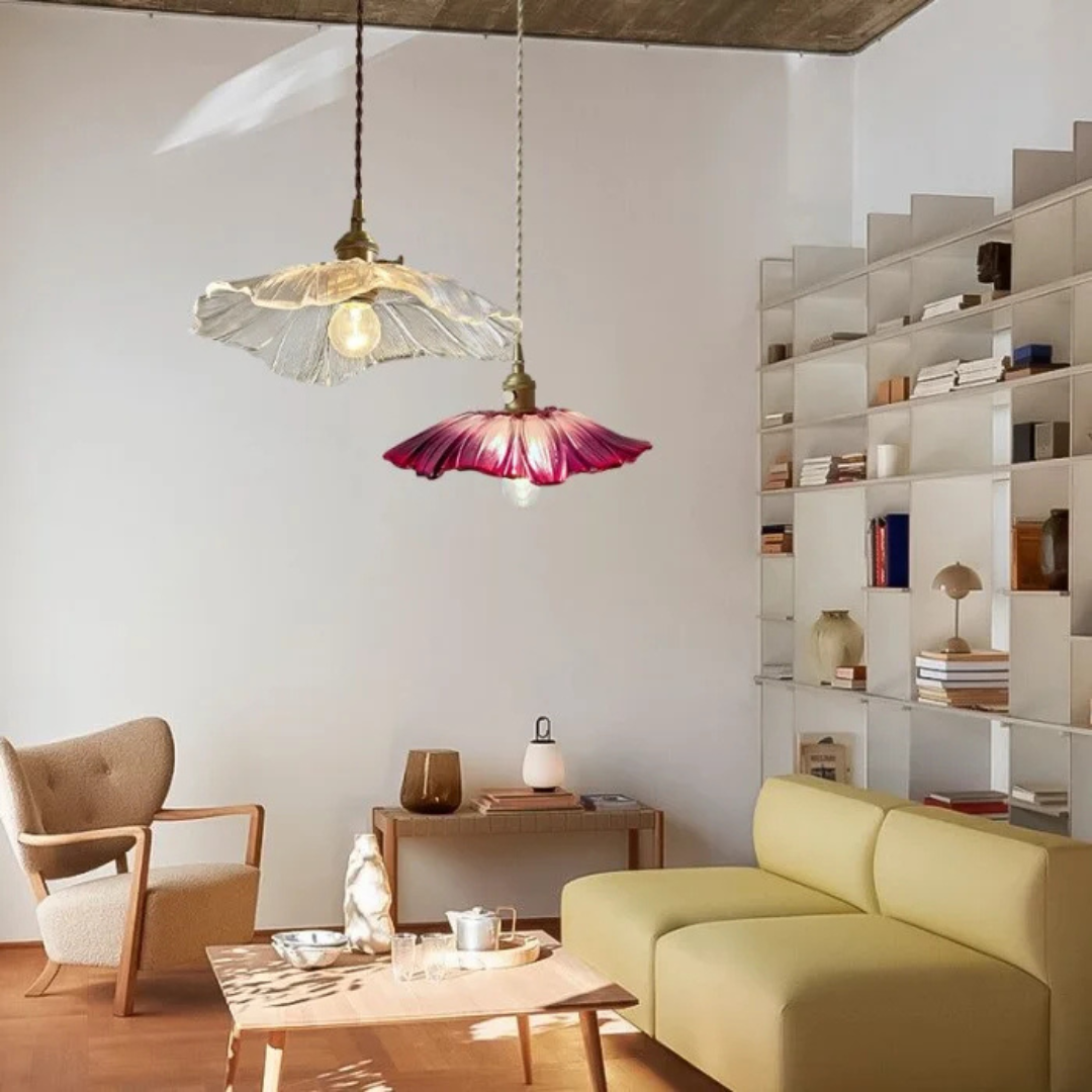 Myloq - Vintage Lotus Design Glas-Hängelampe für eine stilvolle Atmosphäre