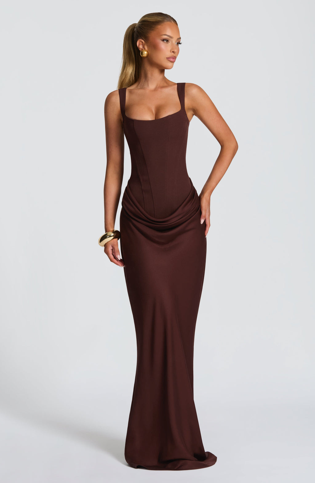 Sanduhr-Maxikleid — Figurbetonte Silhouette, Müheloser Stil