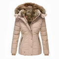 Anna™ luxuriöse kuschelige beige Fell-Winterjacke