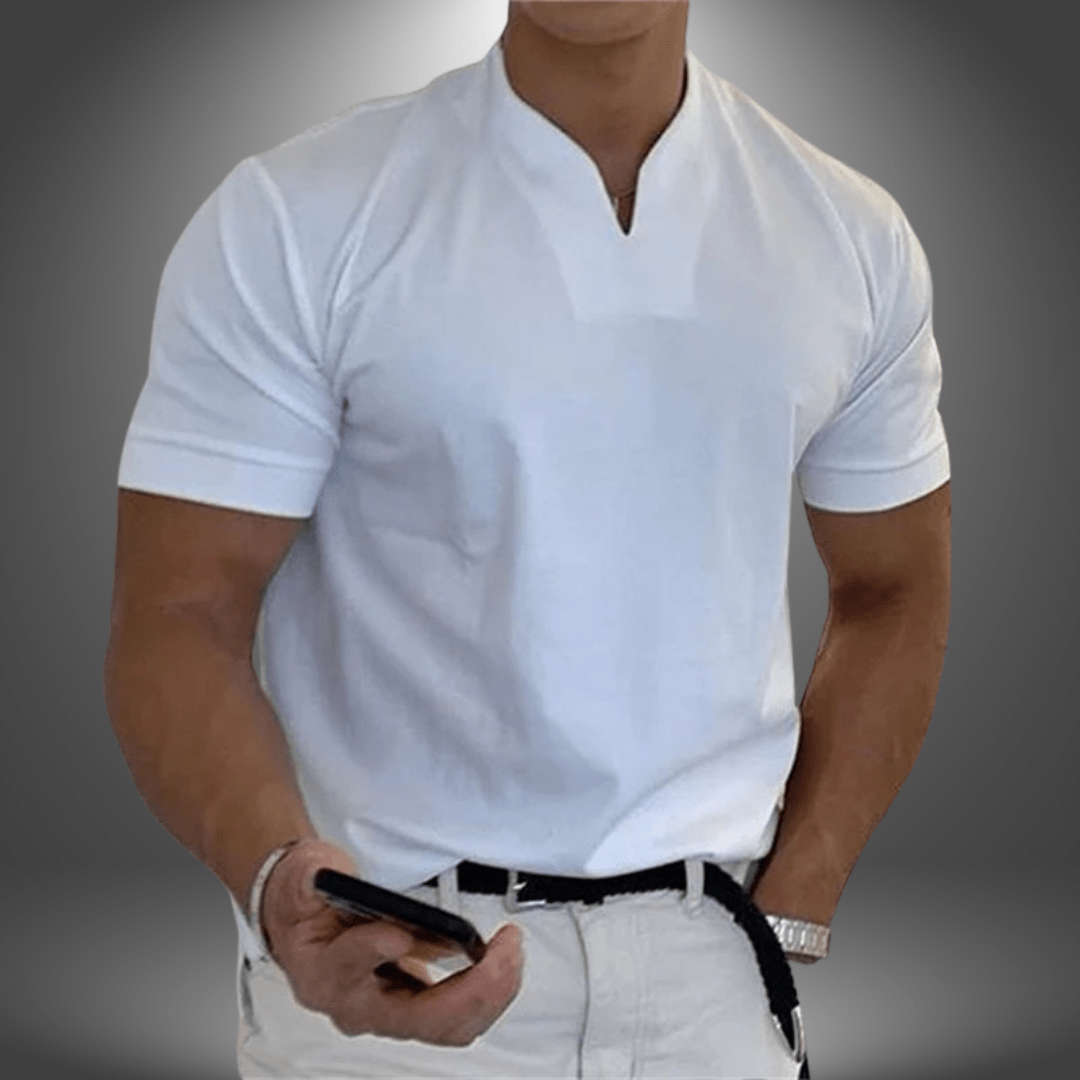 Herren's Dominic V-Neck Tee – Sleek, Everyday T-Hemd