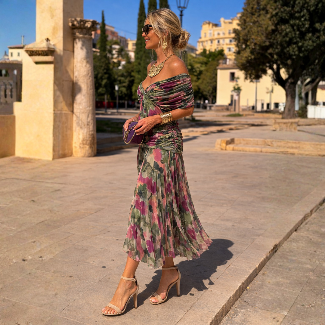 Rossana | Schulterfreies Maxikleid