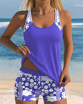Costume intero con canotta aderente e set boxer stampato