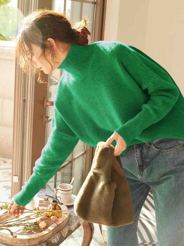 CAMILLE™ - Women High Neck Loose Knit Pullover Sweater