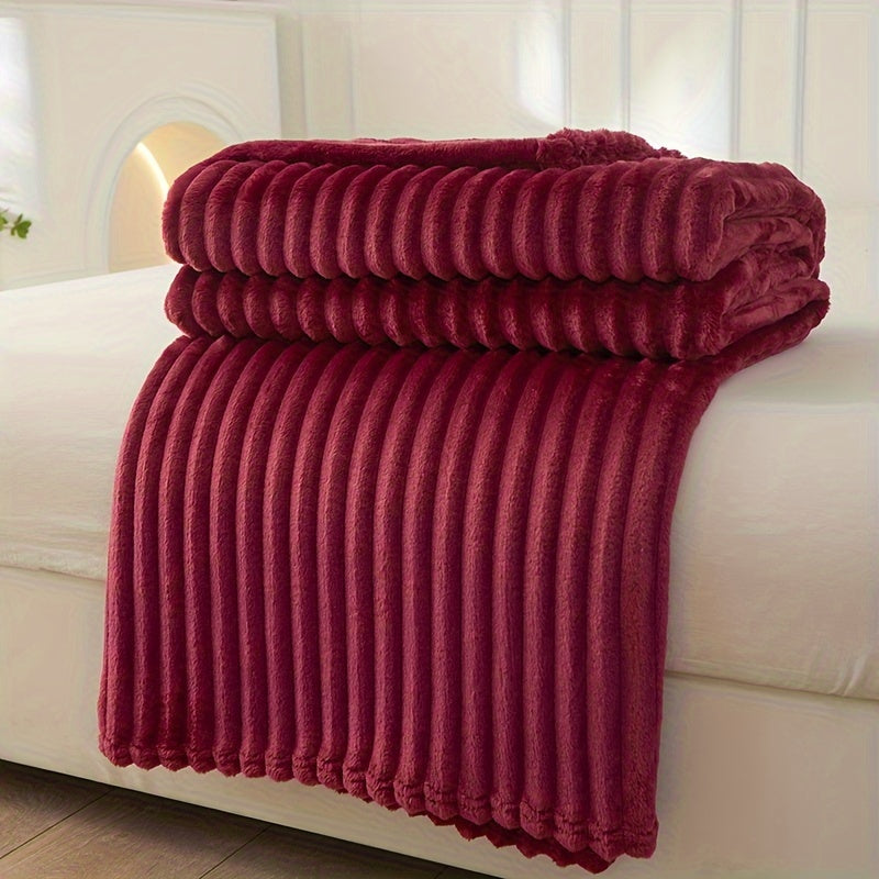 Cirethra Luxuriöse Weiche Plüschdecke mit Elegantem Rippmuster für Zusätzlichen Komfort