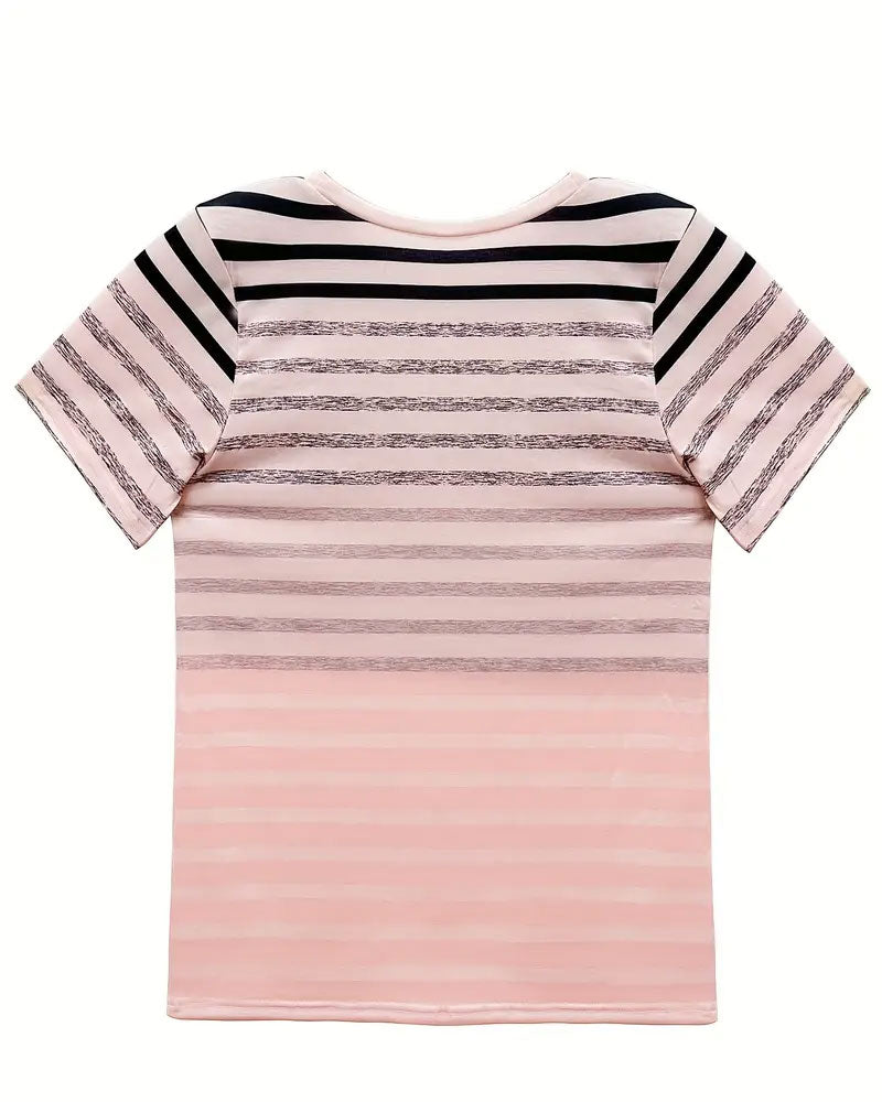Evelyn – Kurzärmeliges gestreiftes T-Shirt mit elegantem Rundhalsausschnitt