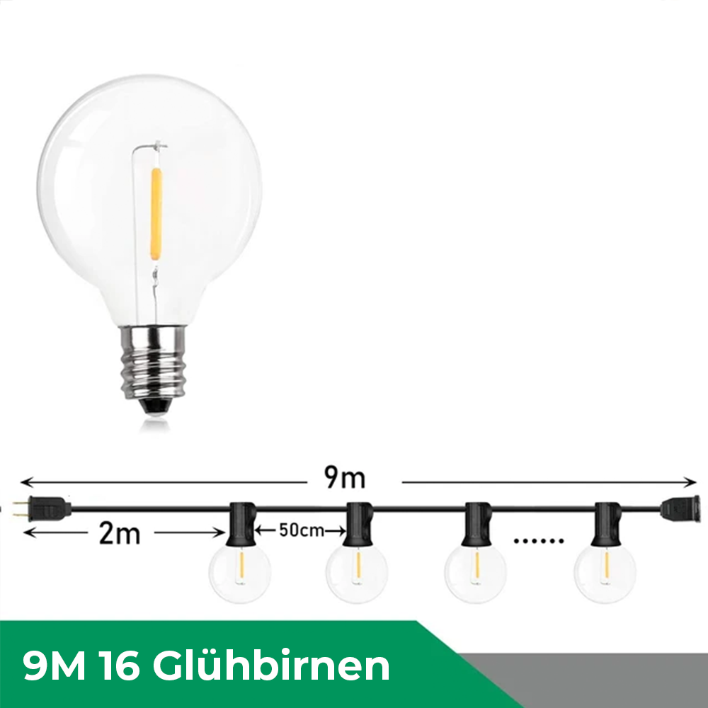 Wasserdichte LED-Lichterkette mit Warmweißem Licht und dimmbarer Helligkeitssteuerung