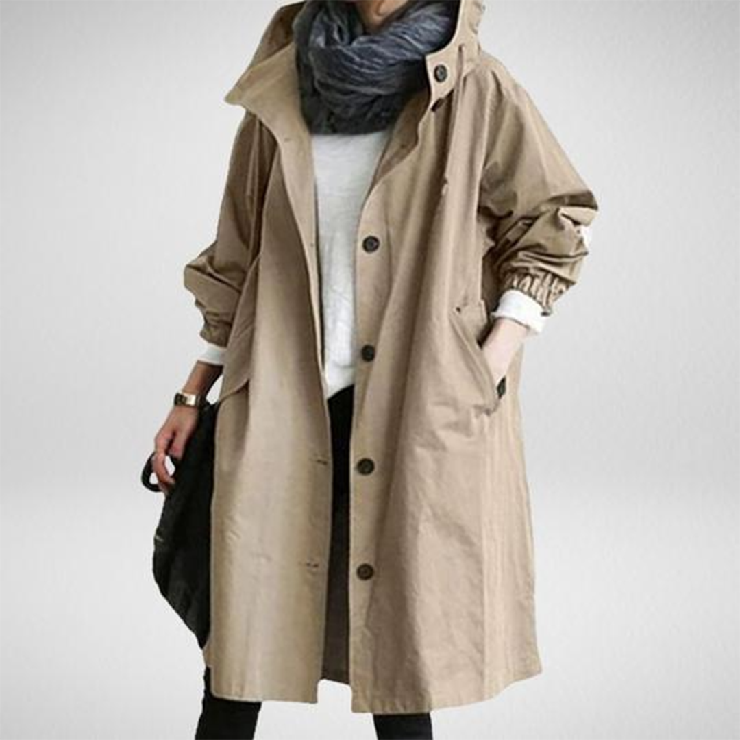 Damen wasserdichter Trenchcoat in langer Passform