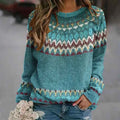 Wygodna bluza z falistym wzorem retro dla stylowego komfortu