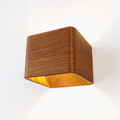 Lampada da parete in legno nordica illuminata con LED, luce calda moderna, montaggio a parete