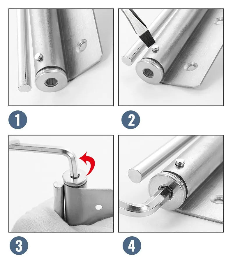 Sanfter Türschließer, hydraulisch, einstellbar, Silber/Schwarz
