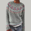 Sweater Candace med strikket mønster til et trendy og varmt look
