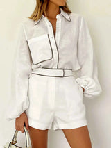 Damen Elegantes Zweiteiliges Romper-Short-Set für mühelosen Chic