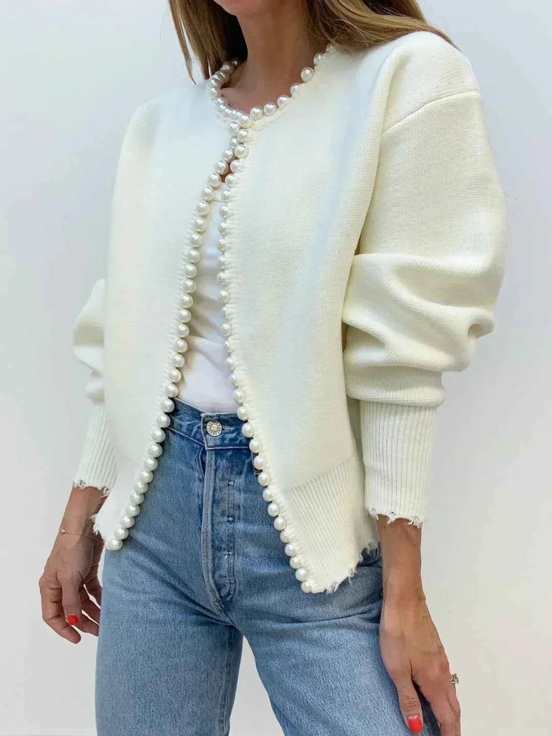 Kalina Eleganter Perlen-Cardigan für einen stilvollen Look