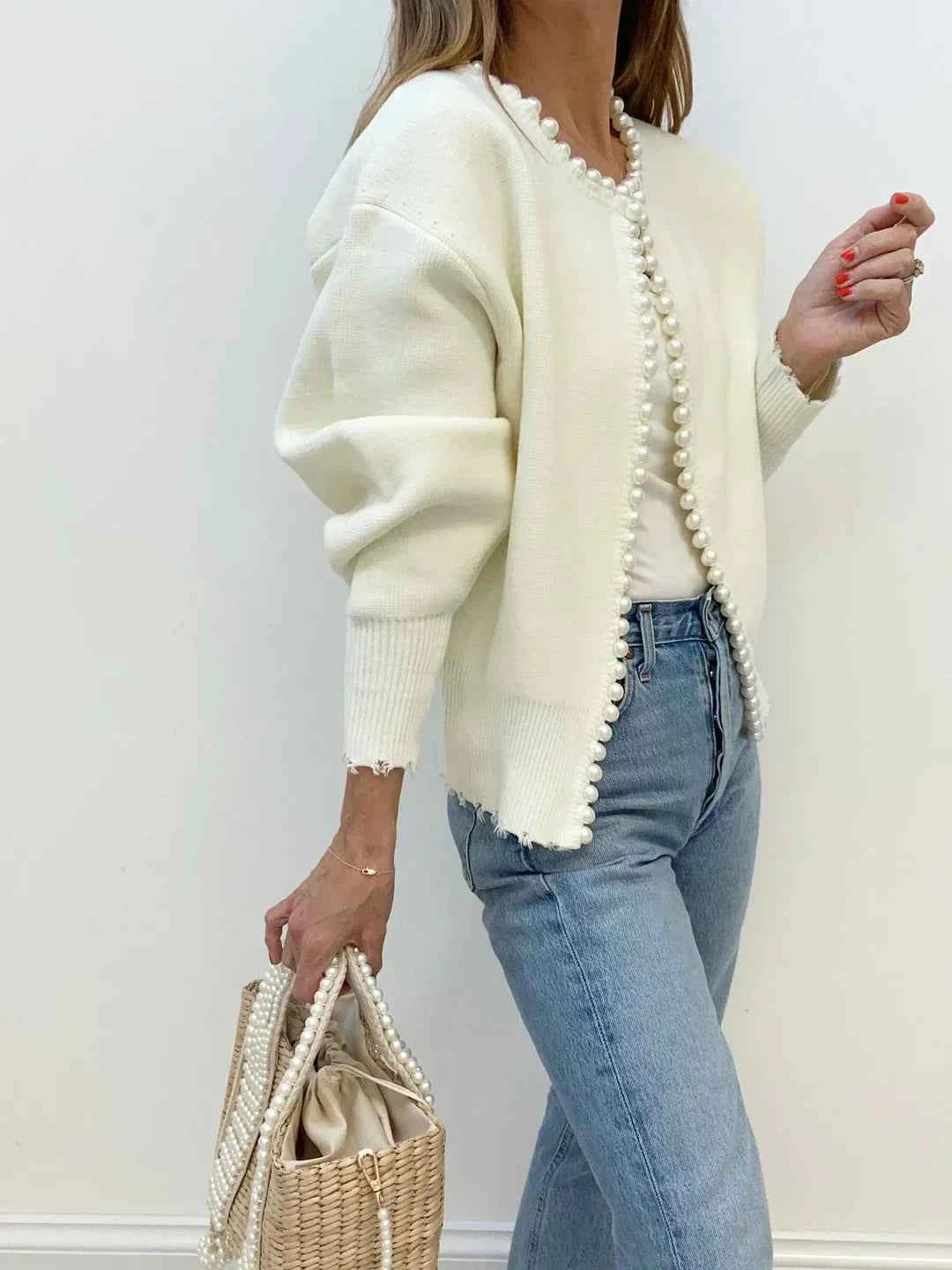 Kalina Eleganter Perlen-Cardigan für einen stilvollen Look